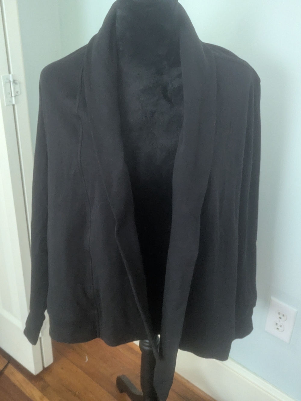Pact Black Shawl Collar Open-Front Jacket